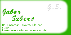 gabor subert business card